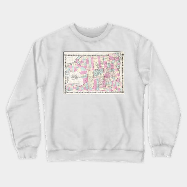 Vintage Map of The Adirondack Mountains (1867) Crewneck Sweatshirt by Bravuramedia